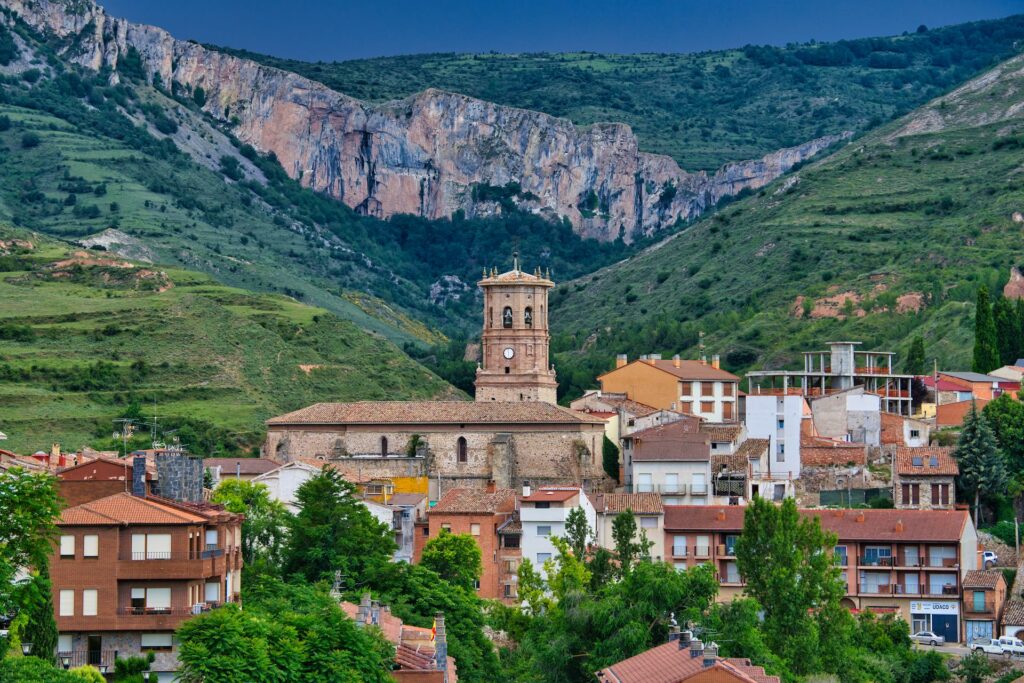 Spanish mountainside town