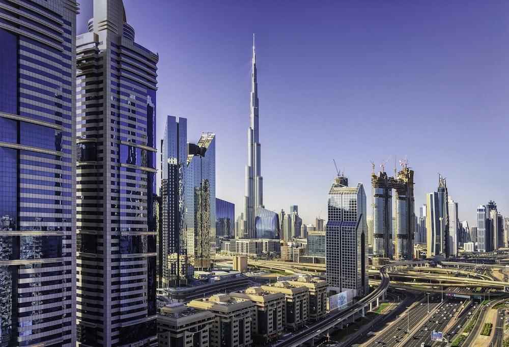 Burj Khalifa near city buildings in UAE (a Golden Visa Country)