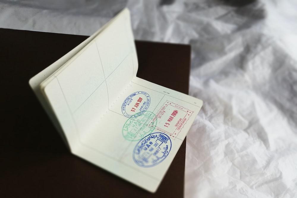 A stock image of a passport/visa