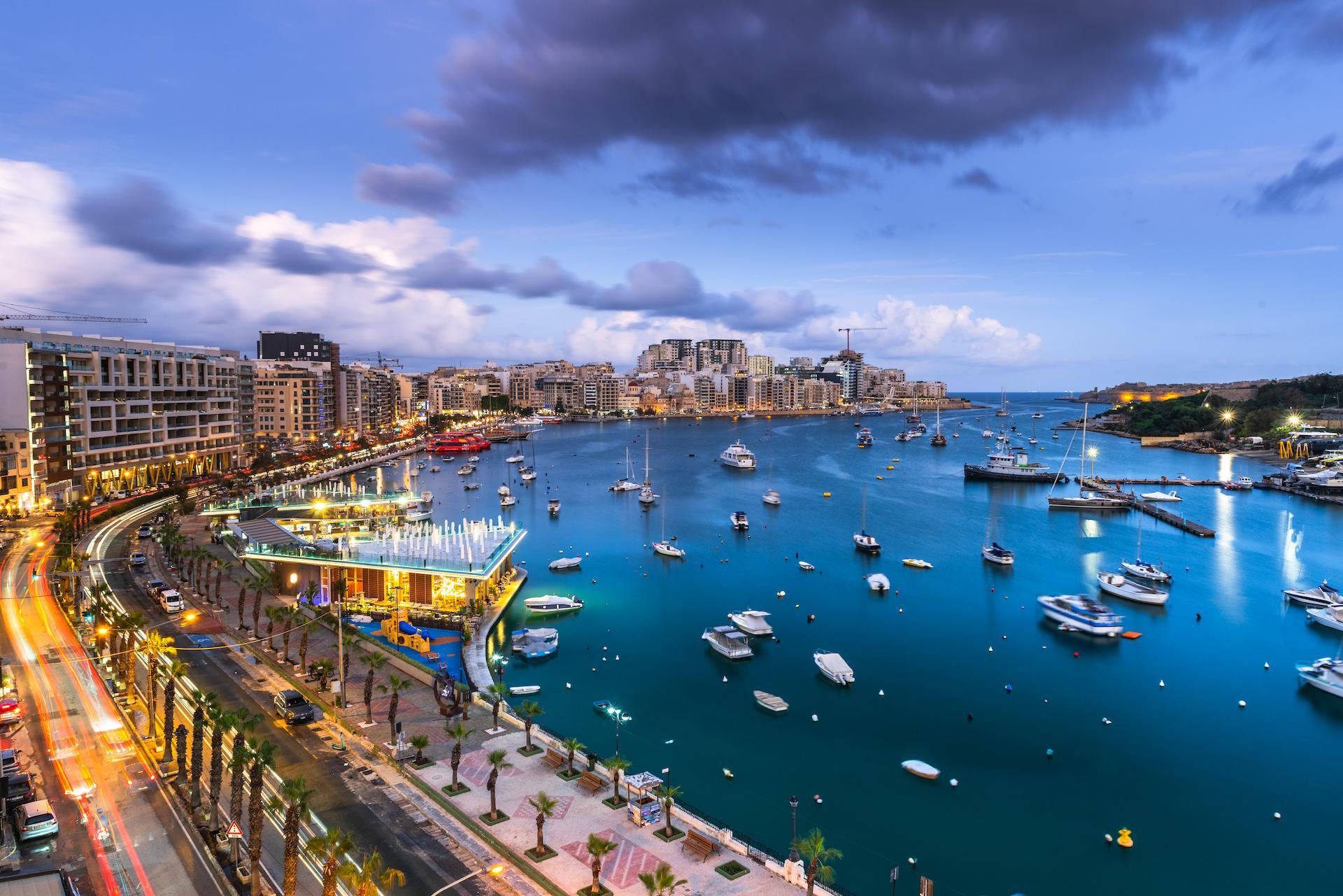 stock photo of Malta with water and boats