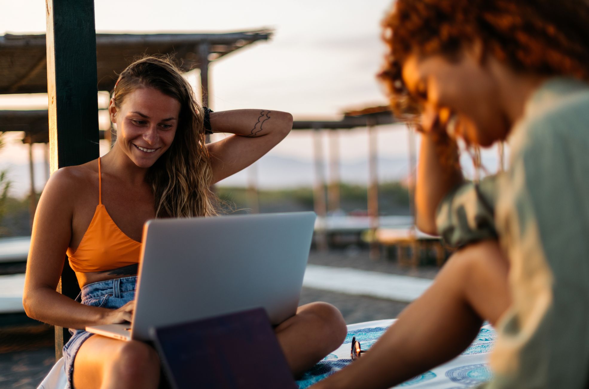 Stock Photo Of Digital Nomads Working In Spain