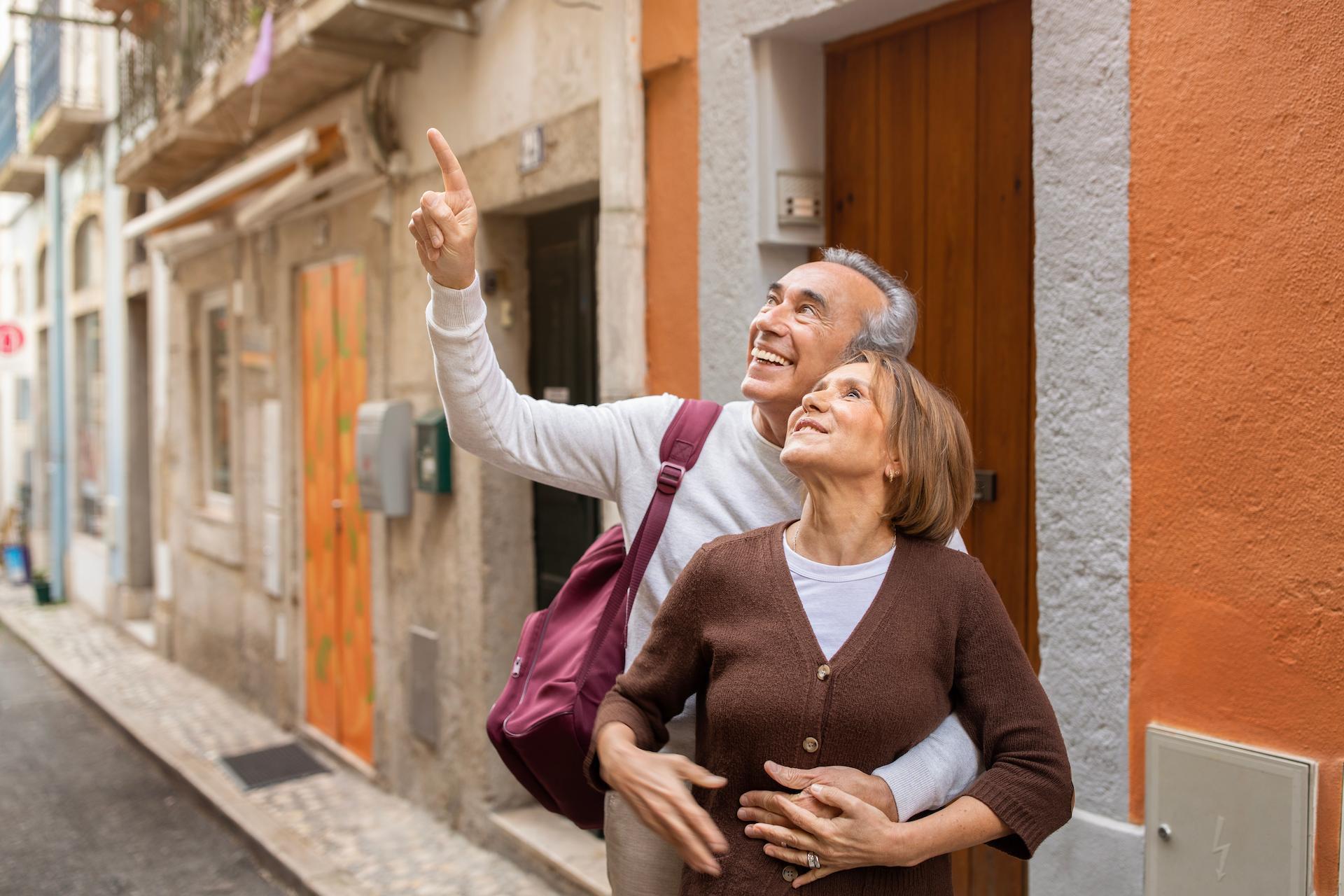 Stock Photo of a couple looking at countries to retire in.
