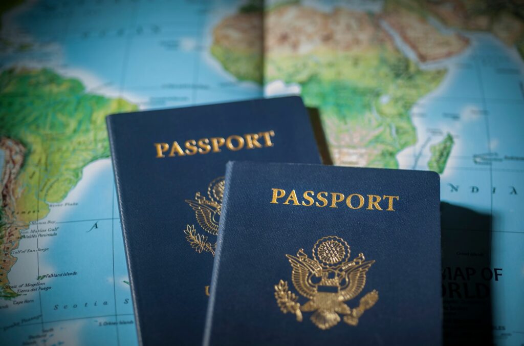 Stock Photo Of Globe And Passports