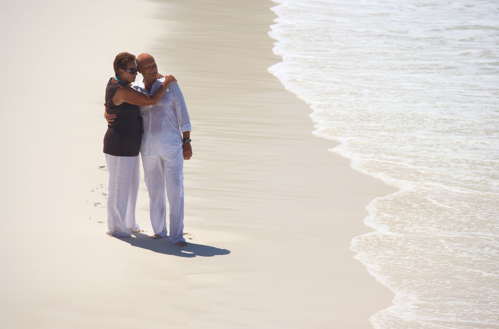 A retired couple looking to retire to the white sandy beaches of the Caribbean islands. 
