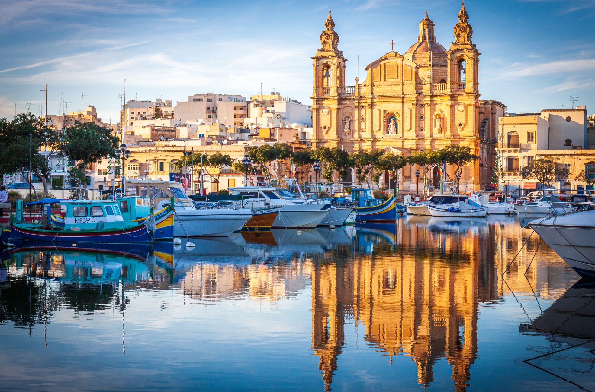 Stock Photo Of Malta Cityscape With Water