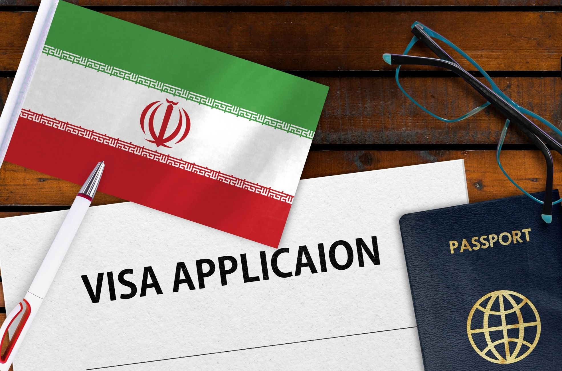 Iranian Flag And Visa