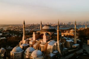 A picture of Turkish Architecture in the evening.