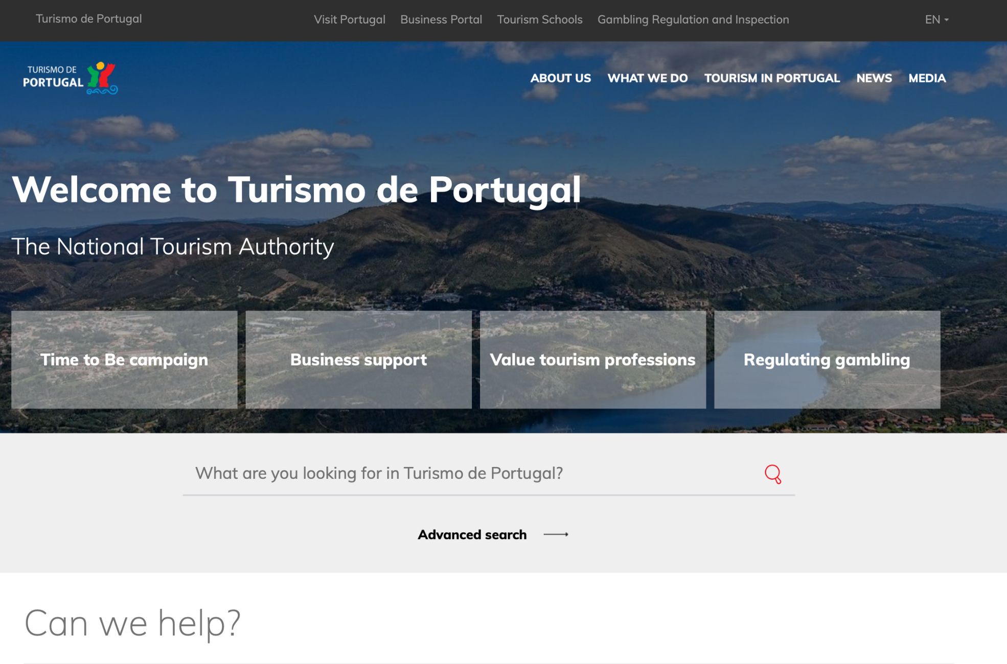 Screenshot Of Turismo de Portugal