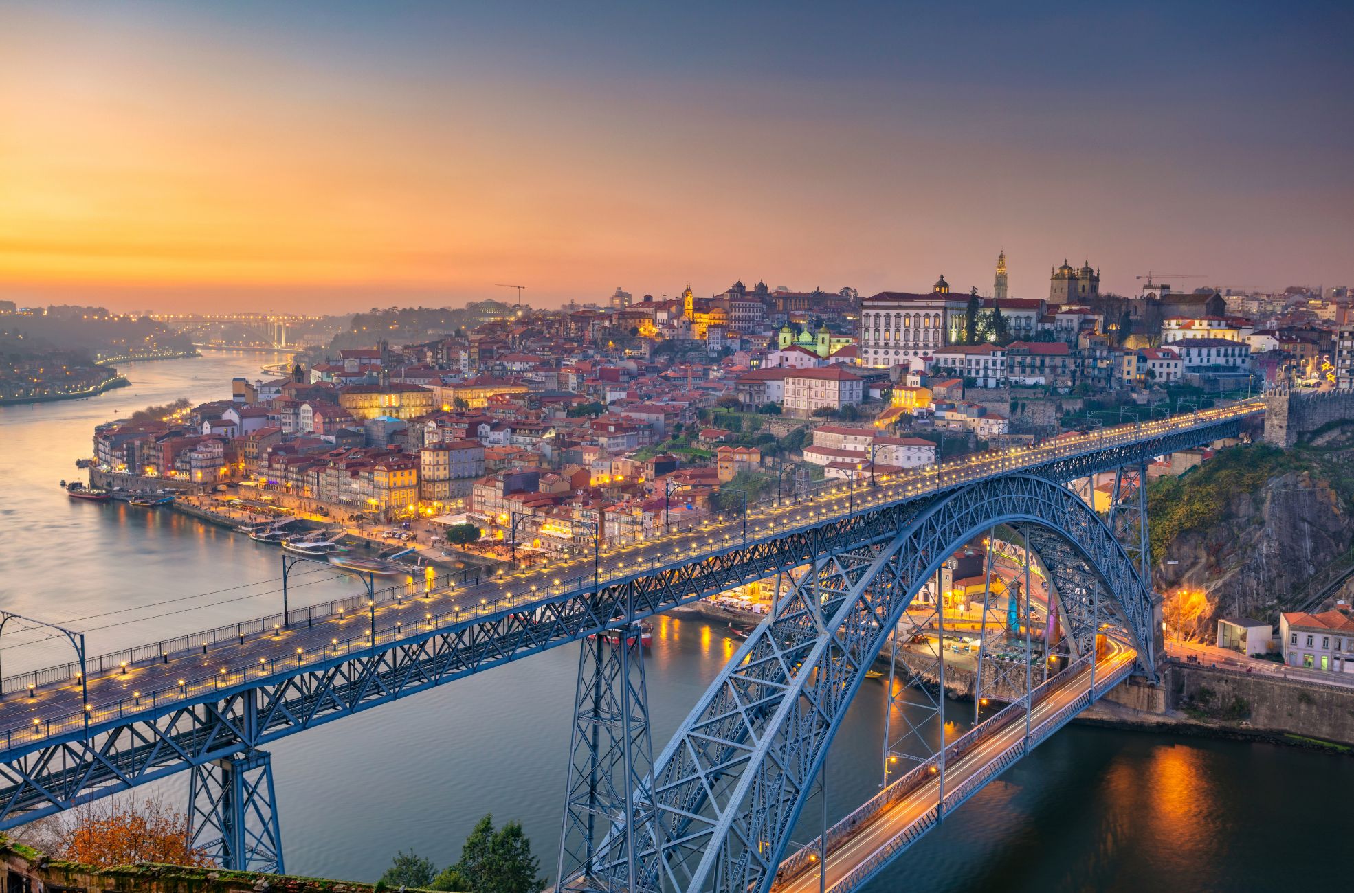 City And Bridge In Portugal