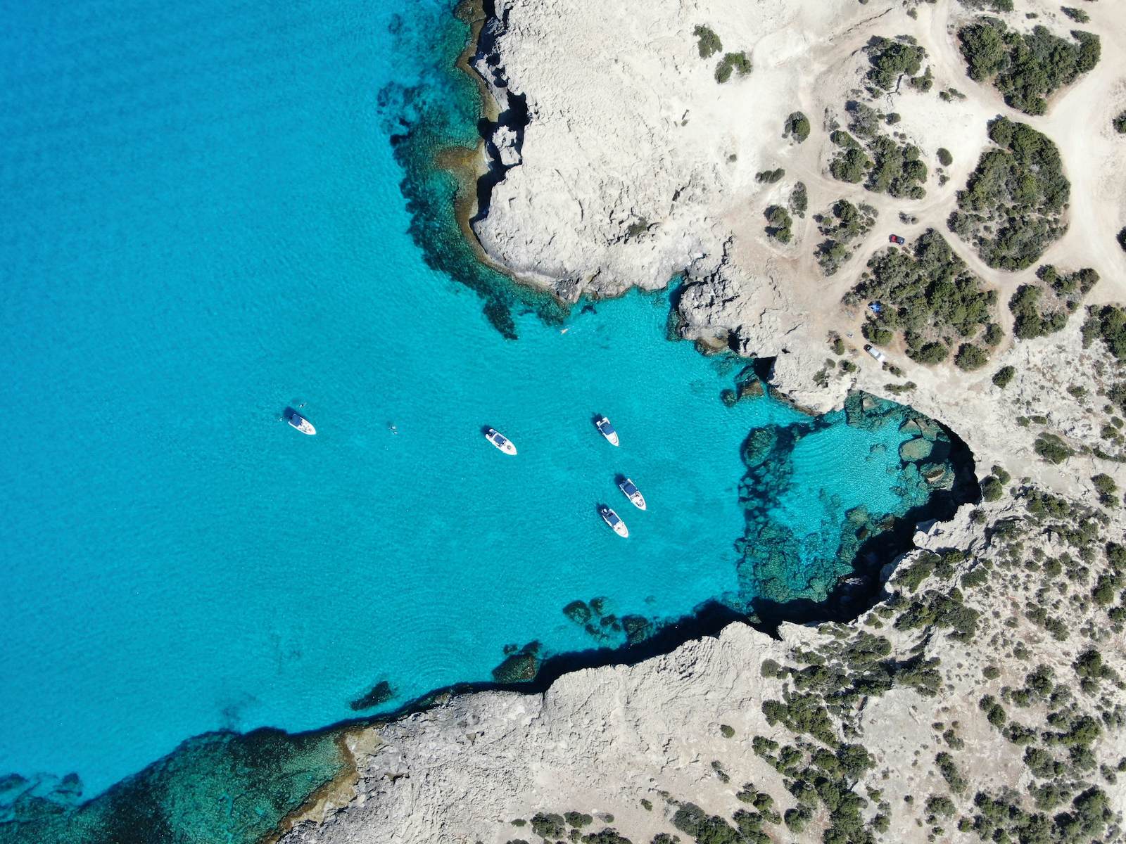 A picture of the crystal clear waters in Cyprus.