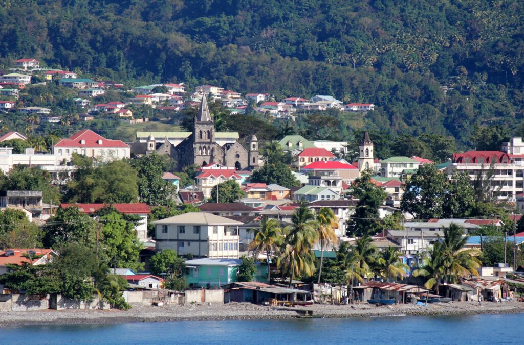 Housing Buildings And Waterfront In Dominica