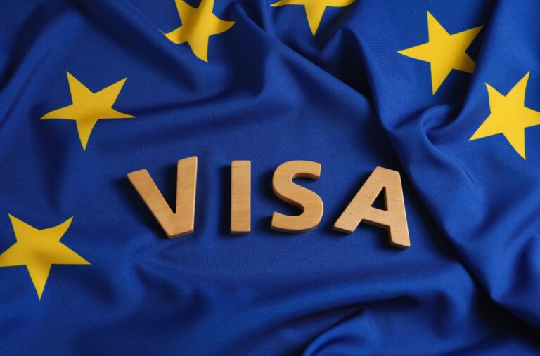 Schengen Flag And Word "Visa"