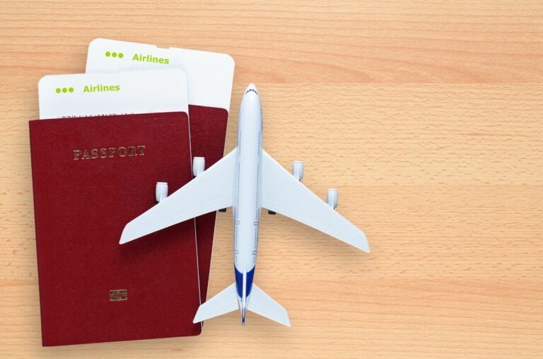 Model Airplane And Two Passports